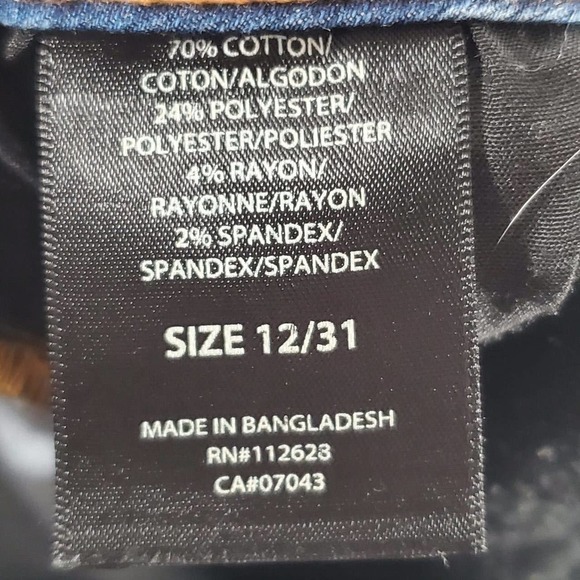 Tahari Kelly Mid-Rise Skinny Jeans Medium Wash Indigo Blue Size 12/31 - Picture 9 of 12